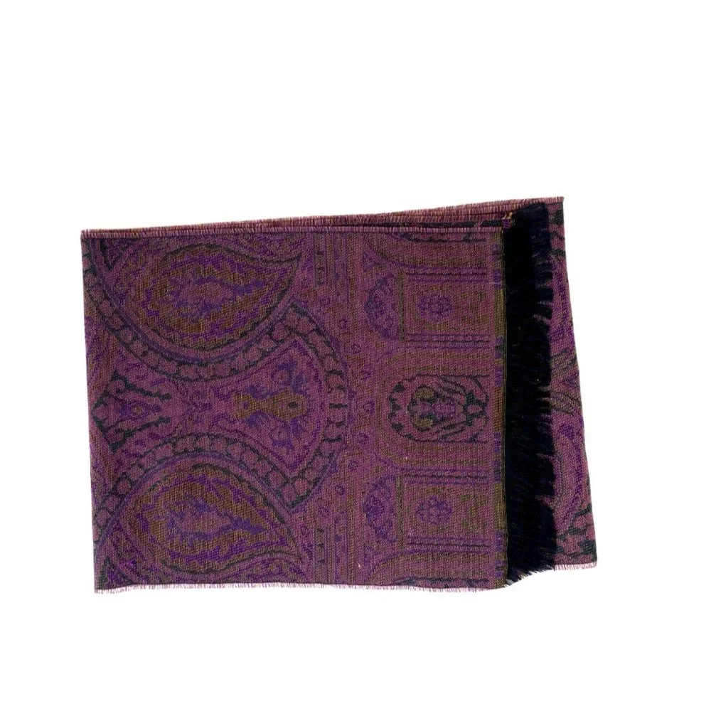 Christian Dior Vintage 80s Scarf Purple Rug Print Overdyed Suzani Rare Shawl